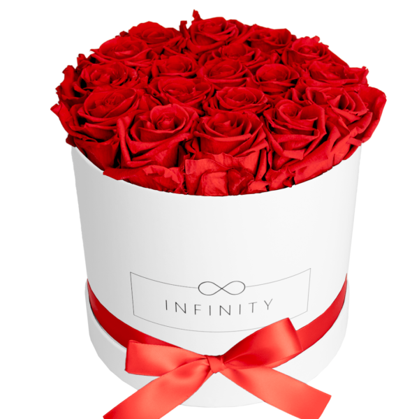 Infinity Flowerbox in Large with Red Roses