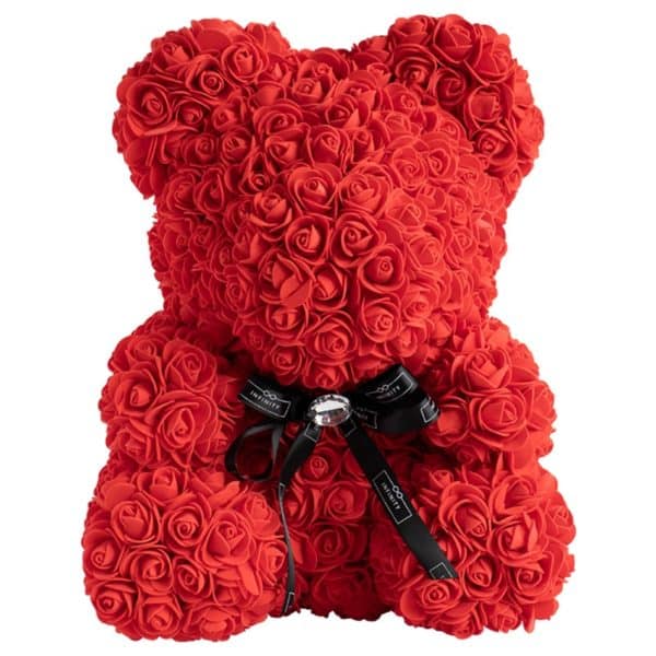 Medium Rosenbär Rot mit Doppelschleife