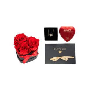 Geschenkbundle bestehend aus Herzbox klein, Grußkarte und Schokolade