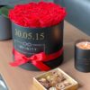 wunderschöne Duftkerze mit infinity Rosenbox und Lindt Schokolade