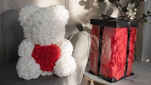 Kategorie Medium Rosenbär mit Herz Kategorie Medium Rosenbär mit Herz