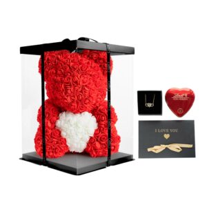 40 cm Bär rot mit Herz im Geschenkset