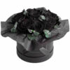 12-BB-BLeu Medium haltbarer Blumenstrauss mit schwarzen Rosen und Eucalyptus