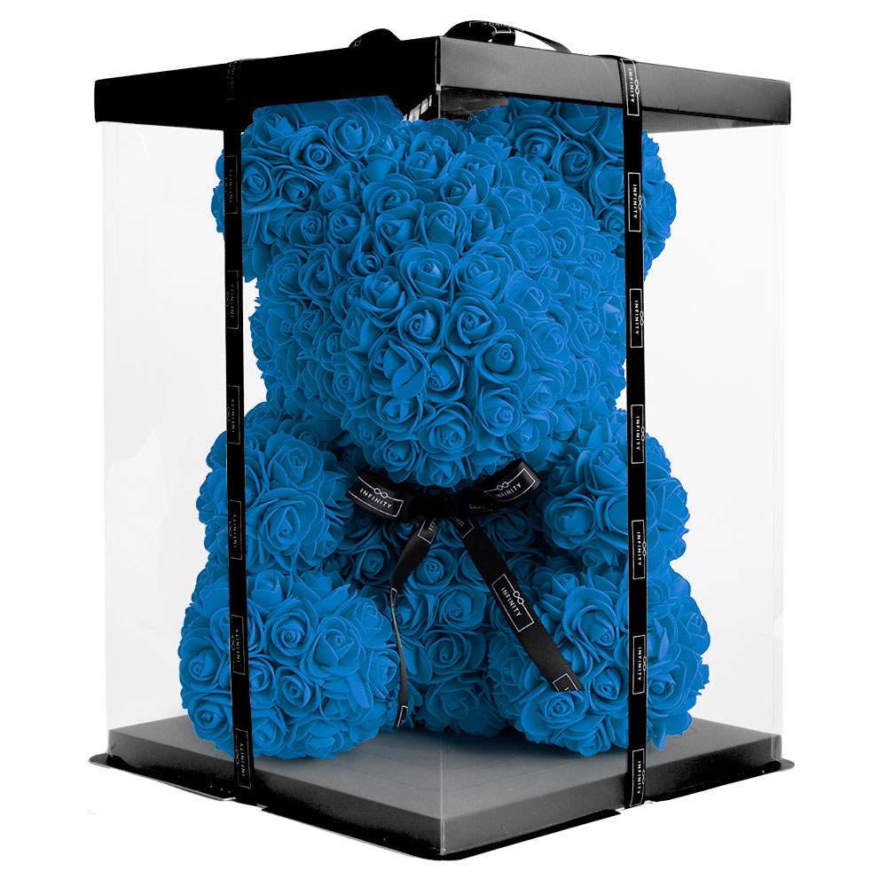 Einzelne blaue Rose in arcrylbox